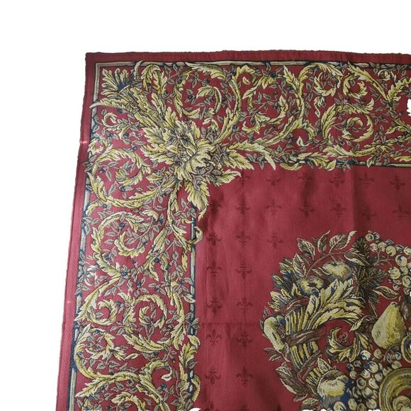 Vintage Goblys Made In France Fruit Tapestry 57"X 57" - Picture 4 of 9
